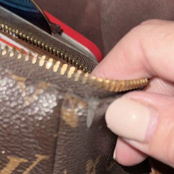 Ayers Leather Shop - Damage during zipper replacement (was not there prior) - Leather Goods Near Me - Greenville, South Carolina