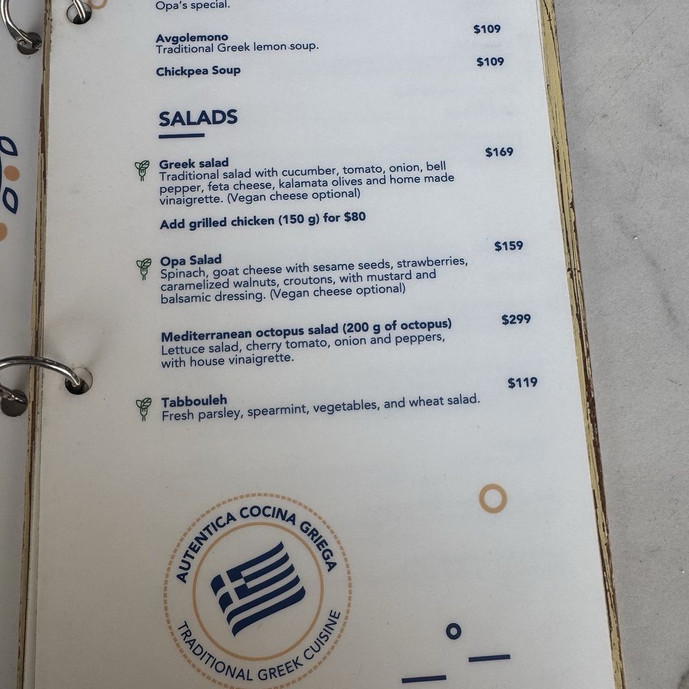 OPA Greek Bistro - Menu - Greek Near Me - Puerto Vallarta, JAL