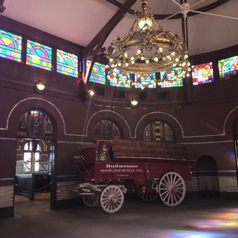 Budweiser Brewery Experience - Beautiful chandeliers and Tiffany's glass windows in the Clydesdale stables - Beer Tours Near Me - Saint Louis, Missouri Budweiser Brewery Experience - Beautiful chandeliers and Tiffany's glass windows in the Clydesdale stables - Beer Tours Near Me - Saint Louis, Missouri