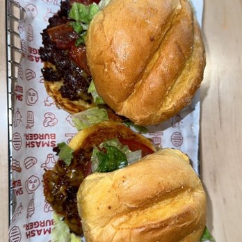 Smashburger - DOUBLE BACON SMASH BURGER - Burgers Near Me - Lakewood, Colorado Smashburger - DOUBLE BACON SMASH BURGER - Burgers Near Me - Lakewood, Colorado