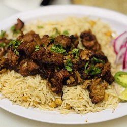 Cafe De Khan - BEEF BEHARI BOTI OVER MANDI RICE