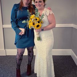 Maria's Alterations & Dry Cleaning - Me on my wedding day. Maria took up the bottom of dress because it was too long originally. She did a amazing job!