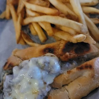Abe's Place Tap & Grill - Cheesesteak (this is 1/2) with fries - Chicken Wings Near Me - Clearwater, Florida
