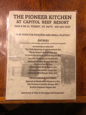 Menu photo 5 Pioneer Kitchen Torrey, UT