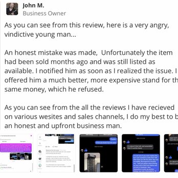 John Mann's Guitar Vault - His response to my yelp review - Guitar Stores Near Me - Bedford, New Hampshire
