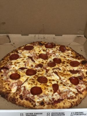 Photo of P J's Sports Bar - Moreno Valley, CA, US. Pepperoni pizza (Large)