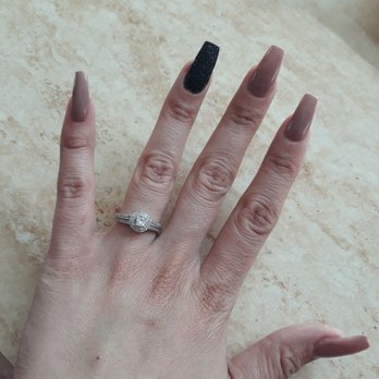 Crystal Nail Spa - Final look after Shon added a nail tip to my natural nail and I went with the "dip" as well as the "sugar effect" to my ring finger - Nail Salons Near Me - Covina, California Crystal Nail Spa - Final look after Shon added a nail tip to my natural nail and I went with the "dip" as well as the "sugar effect" to my ring finger - Nail Salons Near Me - Covina, California