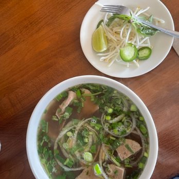 Pho Nomenal - The Beef Pho on arrival .. wait where is the cilantro :( - Vietnamese Near Me - Boise, Idaho Pho Nomenal - The Beef Pho on arrival .. wait where is the cilantro :( - Vietnamese Near Me - Boise, Idaho