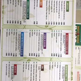 CoTu Oriental Cuisine - Menu they had Feb 2019 - Vietnamese Near Me - Bloomington, Minnesota