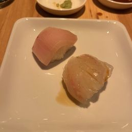 yellowtail and seabass sushi