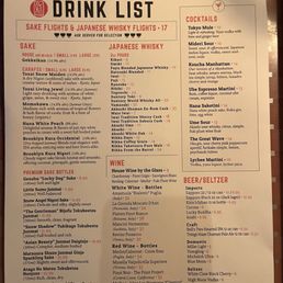 Drink list