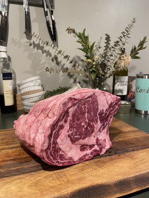Photo of Better Meat - Seattle, WA, US. Bone in rib-eye roast that I had asked them to trim and truss