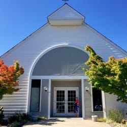 St. Joan of Arc Church - The front entrance to St. Joan of Arc Church in Orleans, MA (Cape Cod)