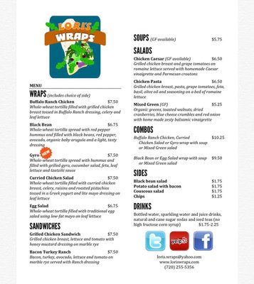 Menu photo 2 Lori's Wraps Denver, CO Menu photo 2 Lori's Wraps Denver, CO