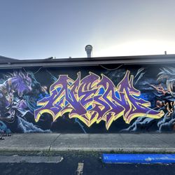 Mural on the side of the building