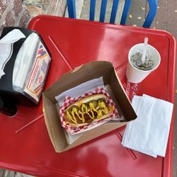 Whirlidogs - Cheesy Baconater hot dog.