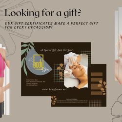 Body Frame Spa - Spa Gift Certificates available !