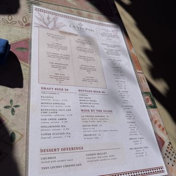 La Vecina - Back menu - Mexican Near Me - Sedona, Arizona
