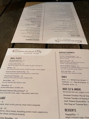 Menu photo 2 Community Supper Club Lafayette, CO