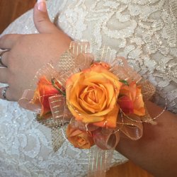 All Stems From Sophia Florist - Orange and gold wristlet