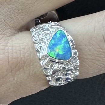 Dorano Jewelry - The front of the opal ring fitting perfectly on my index finger - Jewelry Near Me - Arcadia, California Dorano Jewelry - The front of the opal ring fitting perfectly on my index finger - Jewelry Near Me - Arcadia, California