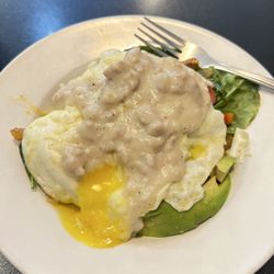Family Table Cafe - Veggie breakfast bowl with a side of sausage gravy