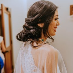 Low updo with wisps. I have thick, long hair, Corin came prepared with super giant bobby pins! Photography by Heather East Photography Low updo with wisps. I have thick, long hair, Corin came prepared with super giant bobby pins! Photography by Heather East Photography