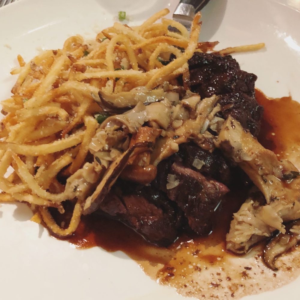 Walker's Drive-In - Wagyu Hanger Steak served with wild roasted mushrooms. SO good. I don't even like mushrooms, and I ate them ALL. // @thesoutherndish - New American Near Me - Jackson, Mississippi Walker's Drive-In - Wagyu Hanger Steak served with wild roasted mushrooms. SO good. I don't even like mushrooms, and I ate them ALL. // @thesoutherndish - New American Near Me - Jackson, Mississippi