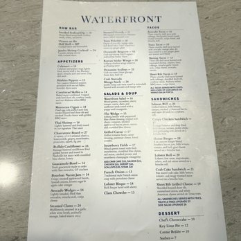 Waterfront - Menu - Lounges Near Me - Stuart, Florida