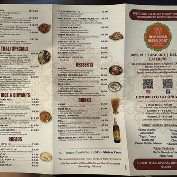 New Indian Restaurant - Menu - Sept. 2025 - Indian Near Me - Upland, California