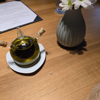 Portfolio restaurant - How cute is this olive/vinegar dispenser! - Modern European Near Me - Prague, Puerto Rico Portfolio restaurant - How cute is this olive/vinegar dispenser! - Modern European Near Me - Prague, Puerto Rico