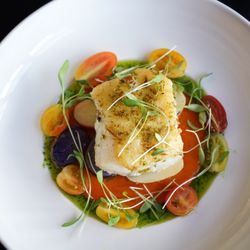 East Meets West Catering - Lime Dusted Cod with Heirloom Tomato Curry