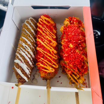 Two Hands Fresh Corn Dogs - Two Hands dog, Spicy dog, Potato dog - Hot Dogs Near Me - Anchorage, Alaska