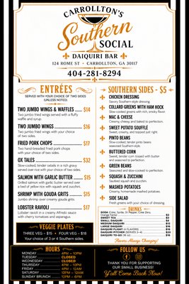 Menu photo 2 Carrolltons Southern Social Carrollton, GA