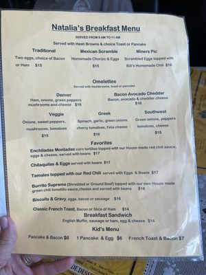 Menu photo 2 Natalia's 1912 Restaurant Silverton, CO Menu photo 2 Natalia's 1912 Restaurant Silverton, CO