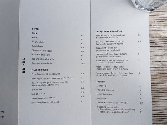 Menu photo 2 Axil Coffee Roasters Hawthorn, VIC Menu photo 2 Axil Coffee Roasters Hawthorn, VIC