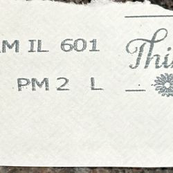 USPS - Postmark from Thomas in Chicago area. Thank you for the beautiful letter! 09/20/26