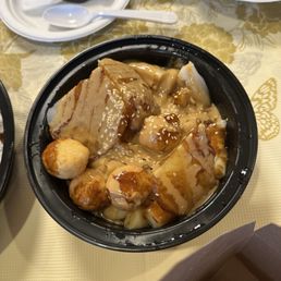 Fish Balls, Turnips, & Rice Rolls With Homemade Peanut Sauce Fish Balls, Turnips, & Rice Rolls With Homemade Peanut Sauce