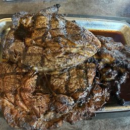 Hubby & I both ordered the 32 oz ribeyes so we could take half home for later! Hubby & I both ordered the 32 oz ribeyes so we could take half home for later!