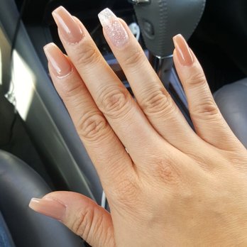 Nails Obsession - Nude-ish coffin nails by Annie w/ one finger off-set - Nail Salons Near Me - Oxnard, California Nails Obsession - Nude-ish coffin nails by Annie w/ one finger off-set - Nail Salons Near Me - Oxnard, California