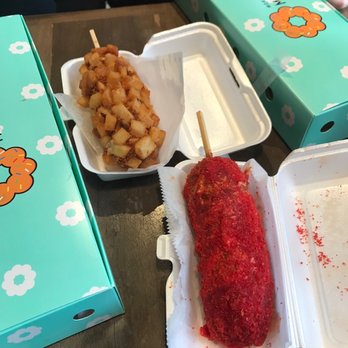 Mochinut - 7. Hot Cheetos Original Rice Hot Dog and 4. Potato Rice Hot Dog - Donuts Near Me - Philadelphia, Pennsylvania Mochinut - 7. Hot Cheetos Original Rice Hot Dog and 4. Potato Rice Hot Dog - Donuts Near Me - Philadelphia, Pennsylvania