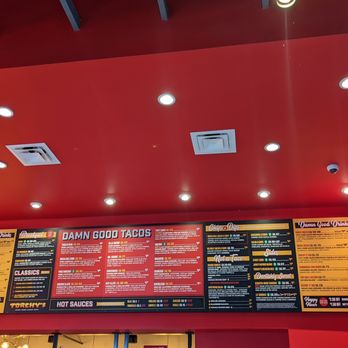Torchy's Tacos - Menu inside the restaurant. - Tacos Near Me - Columbus, Ohio