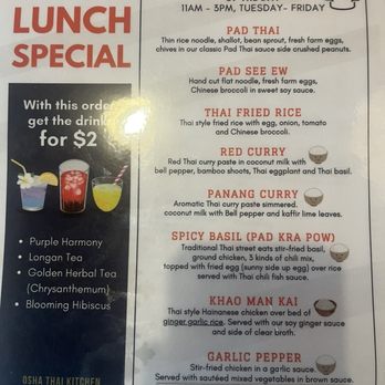 Osha Thai Kitchen - Lunch menu - Thai Near Me - Houston, Texas Osha Thai Kitchen - Lunch menu - Thai Near Me - Houston, Texas