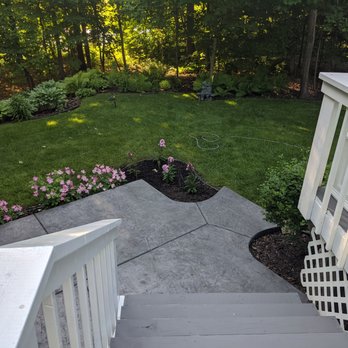 Cipala Decorative Concrete - View from new steps down from upper deck - Masonry/Concrete Near Me - Osseo, Minnesota Cipala Decorative Concrete - View from new steps down from upper deck - Masonry/Concrete Near Me - Osseo, Minnesota
