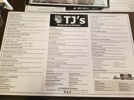 Menu photo 3 TJ's Restaurant & Drinkery Paoli, PA Menu photo 3 TJ's Restaurant & Drinkery Paoli, PA