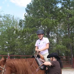 M & R Ranch-Performance Horses of Georgia - Student with Trainer Getting Ready For First Riding Lesson
