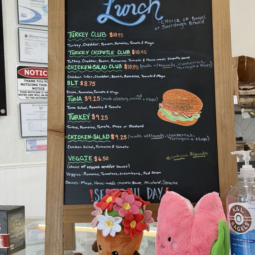 K&L Bagels - Lunch menu - Breakfast & Brunch Near Me - Dallas, Texas K&L Bagels - Lunch menu - Breakfast & Brunch Near Me - Dallas, Texas