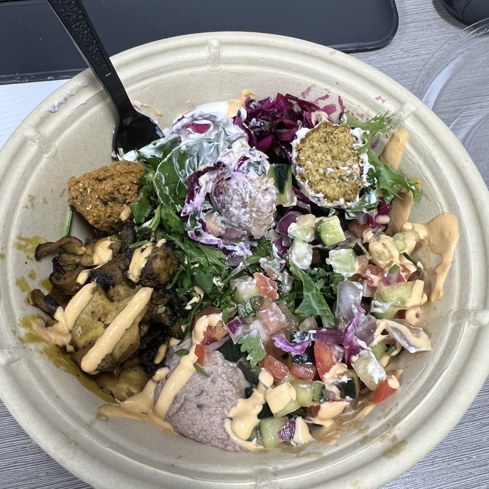 Hummus Republic - Mushroom and falafel Build Your Bowl - Middle Eastern Near Me - Morristown, New Jersey Hummus Republic - Mushroom and falafel Build Your Bowl - Middle Eastern Near Me - Morristown, New Jersey