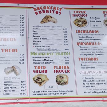 Don Ladis Taco Shop - Menu as of April 2025 - Mexican Near Me - Gresham, Oregon