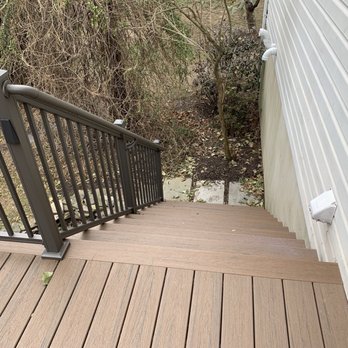 Keystone Custom Decks - The stairs on my new deck. - Decks & Railing Near Me - East Earl, Pennsylvania